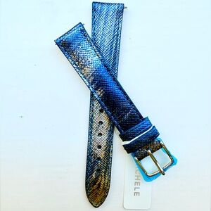 Michele Blue and Gold Watch Strap 16MM